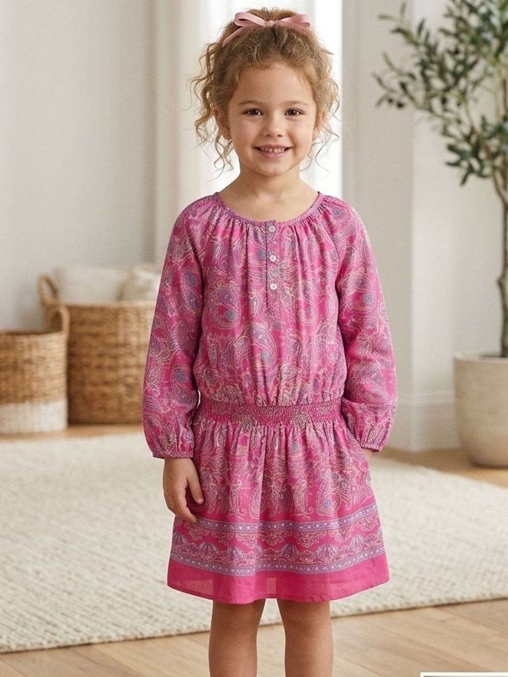 Polo Ralph Lauren Paisley Long Sleeve Print Dress